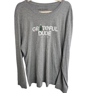 Life Is Good Mens Crusher Tee LS Holiday Grateful Dude T-Shirt Christmas Size L
